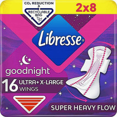 Гигиенические прокладки Libresse Ultra Goodnight Extra Large ночные с крылышками 16 шт. (50520)