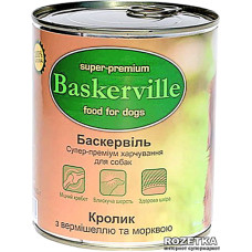 Влажный корм для собак Baskerville Кролик с вермишелью и морковью 800 г