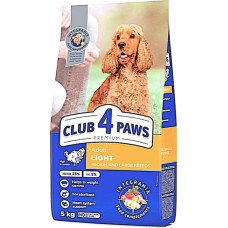 Сухой корм для взрослых собак средних и крупных пород Club 4 Paws Премиум Adult LIGHT Контроль веса с высоким содержанием индейки 5 кг