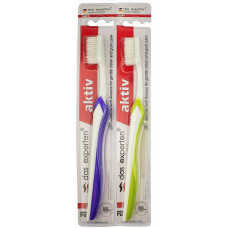 Набор зубных щеток Das Experten Aktiv мягкие Фиолетовая и Салатовая 2 шт. (46004)