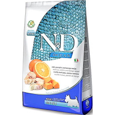 Беззерновой сухой корм Farmina N&D Grain OCEAN PUMPKIN для собак мелких пород с треской и апельсином 7 кг