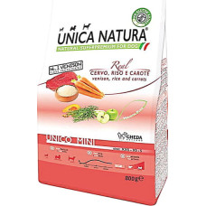 Сухой корм Gheda Unica Natura Unico Mini для собак малых пород оленина, рис и морковь 800 г