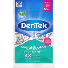 Флосс-зубочистки DenTek Комплексное очищение Задние зубы 125 шт. (44932)