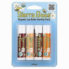 Набор бальзамов для губ Sierra Bees органические 4 шт. в упаковке, ассорти вкусов (40045)