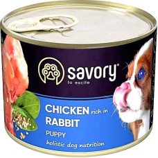 SAVORY Dog All breeds Puppy Влажный полно рационный корм для щенков всех пород с кроликом 200 г