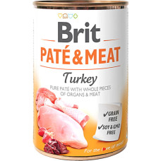 Влажный корм для собак Brit Pate & Meat со вкусом индейки и курицы 400 г