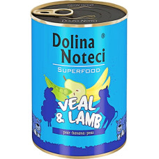 Влажный корм для собак Dolina Noteci Superfood с мясом теленка и ягненка 400 г
