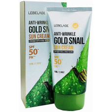 Солнцезащитный крем Lebelage Anti-Wrinkle Gold Snail Sun Cream SPF 50+ с муцином улитка 70 мл (51557)