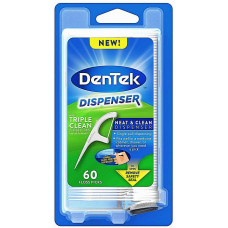 Флосс-зубочистки с диспенсером DenTek Тройное очищение 60 шт. (44942)