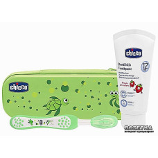 Дорожный набор зубная щетка + зубная паста Chicco Зеленый (46411)