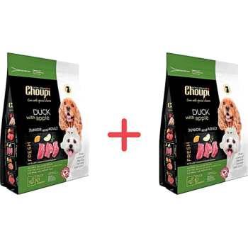 Сухой корм Choupi Extra Premium для собак малых и средних пород Утка с яблоками 1.6 кг + Акция 1+1