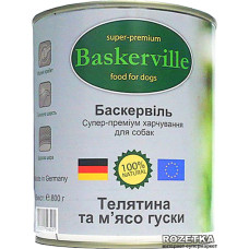 Влажный корм для собак Baskerville Телятина и мясо гуся 800 г