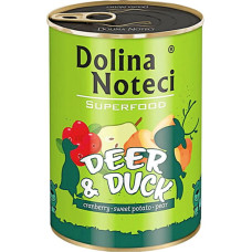 Влажный корм для собак Dolina Noteci Superfood с мясом оленя и утки 400 г